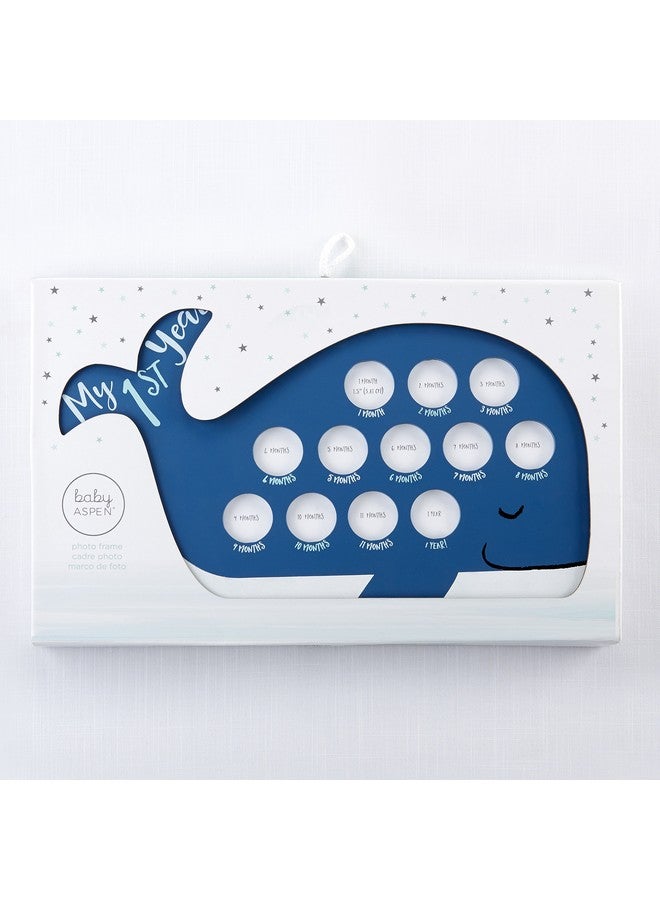 Baby Aspen My First Year Whale Hanging Frame | Timeline Picture Frame for Babies by Month - Image 3