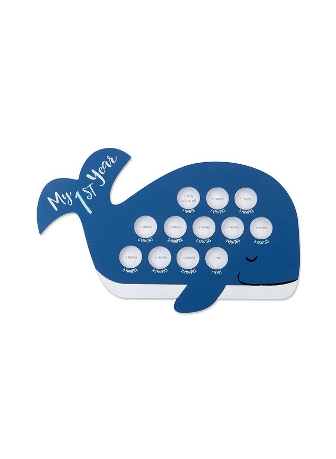Baby Aspen My First Year Whale Hanging Frame | Timeline Picture Frame for Babies by Month - Image 1