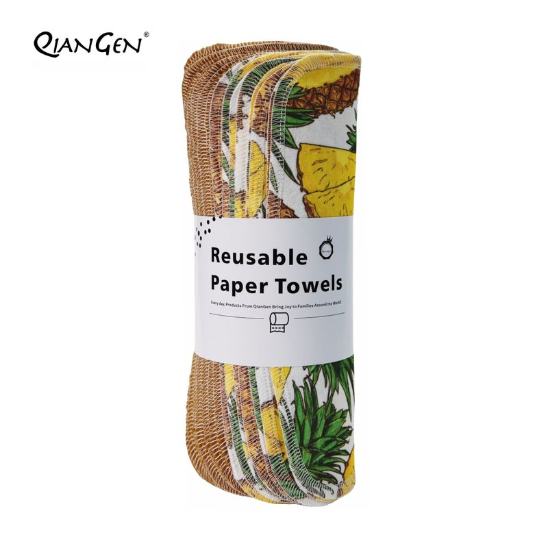 24pcs Super Absorbent Viscose Reusable Unpaper Towels Pineapple for Kitchen Cleaning - Image 4