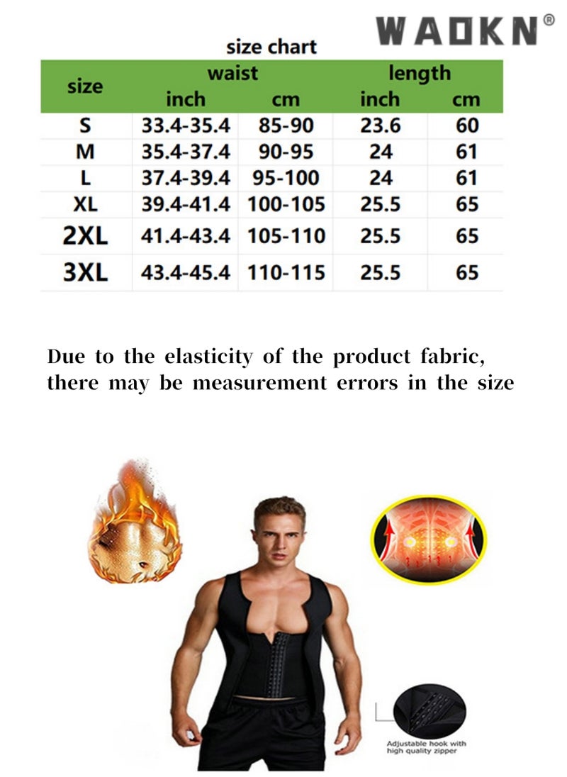 WAOKN Men's Compression Shirt Undershirt Slimming Body Shaper Athletic Workout Shirts Tank Top Sport Vest with Zipper，Slimming Body Shaper Compression Shirt Tank top with Zipper Underwear for Tummy Control  - Image 5