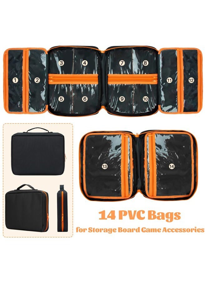 KISLANE Premium Board Game Storage Organizer Case (14 PVC Pouches) - Portable Travel Game Storage Case | Ultimate Dice and Token Holder for Cards, Miniatures, and Catan Components - Image 3