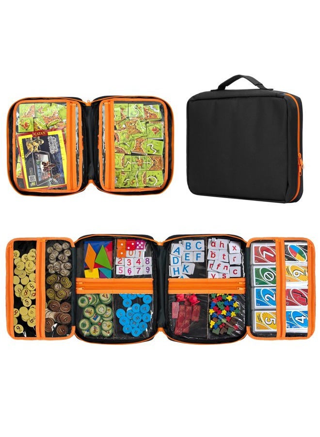 KISLANE Premium Board Game Storage Organizer Case (14 PVC Pouches) - Portable Travel Game Storage Case | Ultimate Dice and Token Holder for Cards, Miniatures, and Catan Components - Image 1