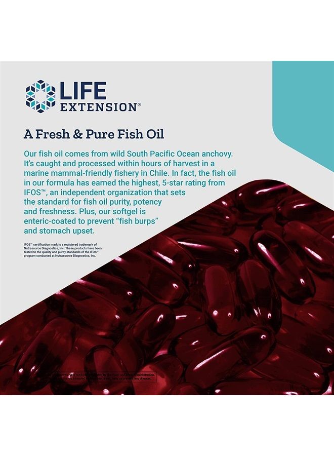 Life Extension Super Omega-3 EPA/DHA Sesame Lignans & Olive Extract - IFOS 5-Star Rated Fish Oil Fatty Acids Supplement for Heart & Brain Health – Gluten-Free, Non-GMO – 60 Softgels - Image 5