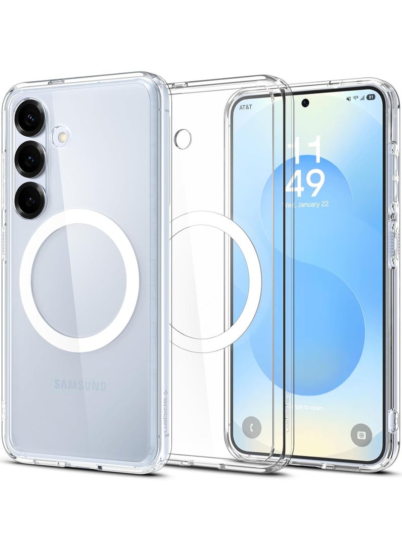 Spigen Ultra Hybrid MagFit for Samsung Galaxy S25 Case Cover with MagSafe (2025) - Clear White  - Image 1