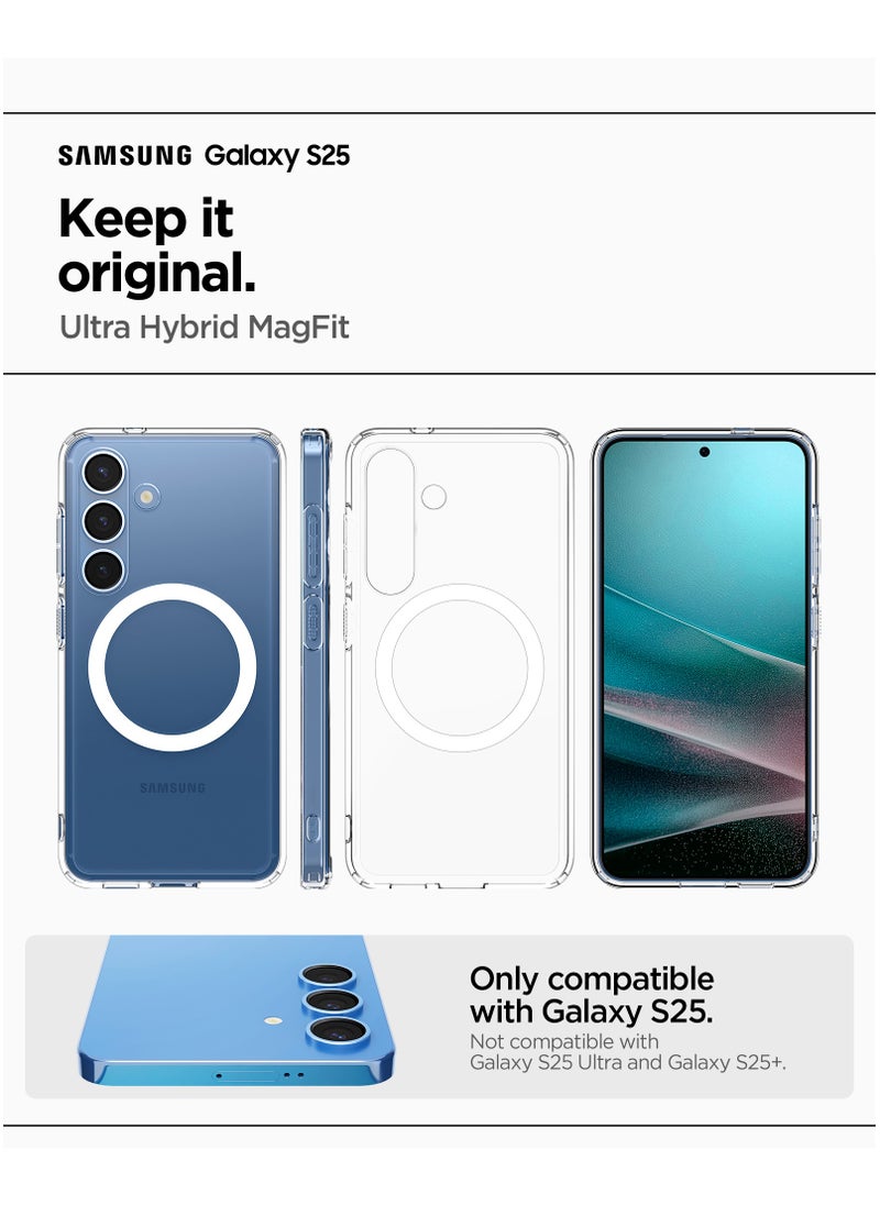 Spigen Ultra Hybrid MagFit for Samsung Galaxy S25 Case Cover with MagSafe (2025) - Clear White  - Image 2