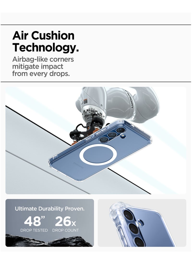 Spigen Ultra Hybrid MagFit for Samsung Galaxy S25 Case Cover with MagSafe (2025) - Clear White  - Image 5