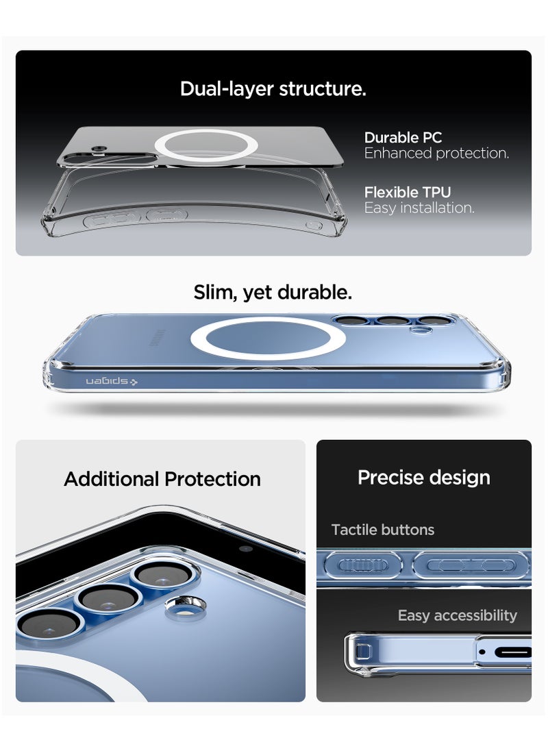Ultra Hybrid MagFit for Samsung Galaxy S25 Case Cover with MagSafe (2025) - Clear White