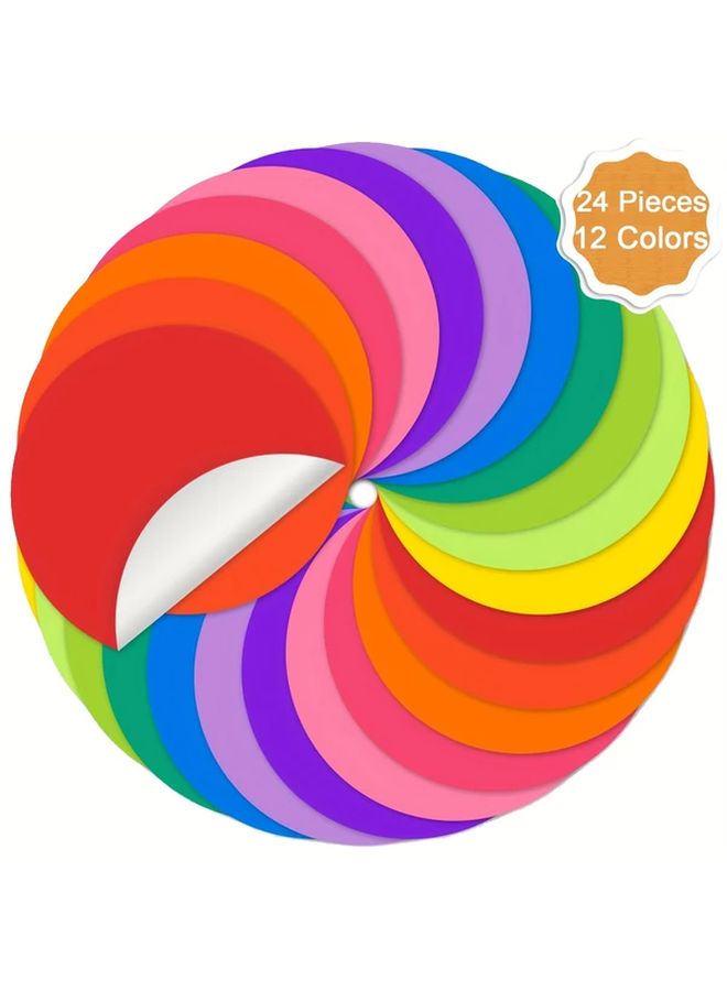 24pcs Multicolor Reusable Dry Erase Dot Wall Decals Removable Vinyl Stickers - Image 1