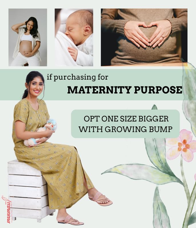 MENMAII Full Length [L-4XL] - Women's Full Open/Front Buttoned Multipurpose Nighty for Pregnancy/Elderly/Patient/Feeding/Hospital Purpose Nighty [a Kind of Adaptive Clothing] -[Olive_XL] - Image 3