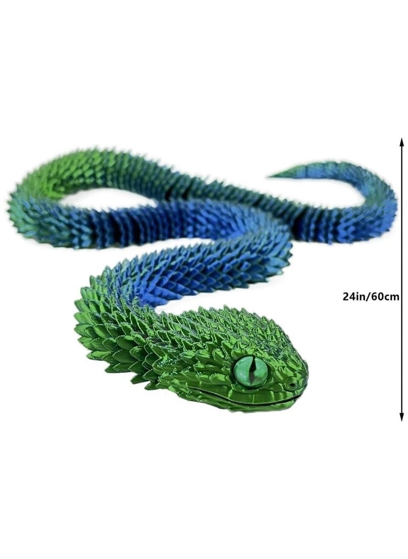 null - 60cm 3D Printed Animals-Snake Viper - 3D Printed Snake, Stress Relief Toy, Perfect for Home and Office Decor, Ideal for Collectors and Fidget Enthusiasts - Image 1