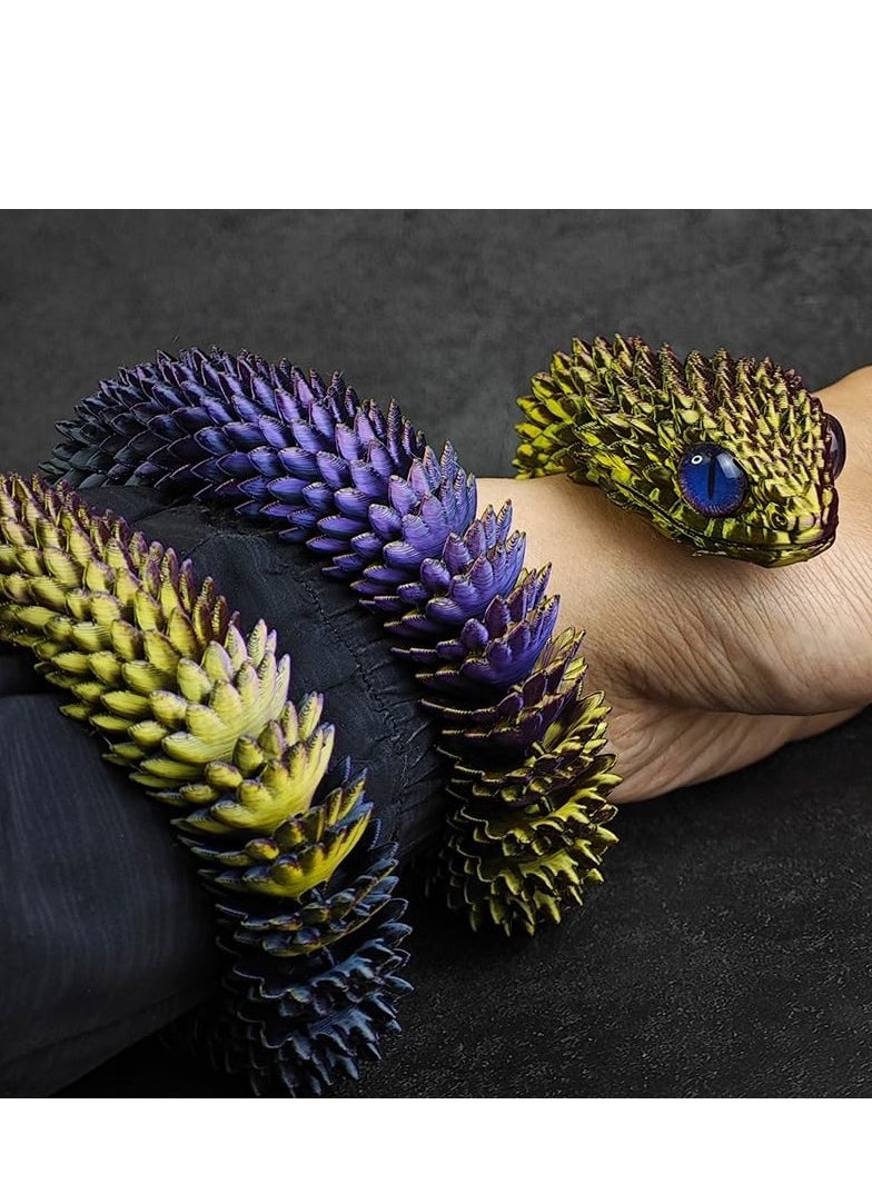 null - 60cm 3D Printed Animals-Snake Viper - 3D Printed Snake, Stress Relief Toy, Perfect for Home and Office Decor, Ideal for Collectors and Fidget Enthusiasts - Image 1