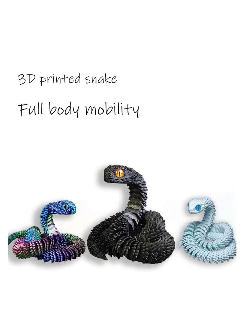 60cm 3D Printed Animals-Snake Viper - 3D Printed Snake, Stress Relief Toy, Perfect for Home and Office Decor, Ideal for Collectors and Fidget Enthusiasts  - Image 2