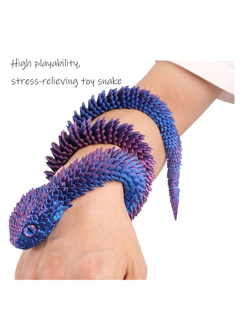 60cm 3D Printed Animals-Snake Viper - 3D Printed Snake, Stress Relief Toy, Perfect for Home and Office Decor, Ideal for Collectors and Fidget Enthusiasts  - Image 3