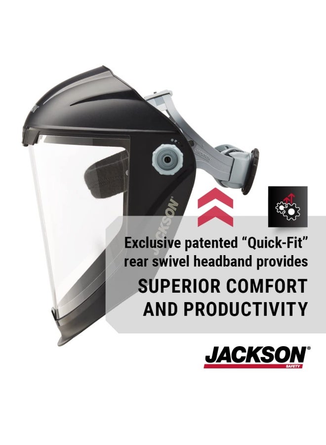 Jackson Safety درع وجه جاكسون سيفتي خفيف الوزن ماكسفيو بريميوم مع رأس قابل للتعديل لون شفاف غير مطلي أسود 14200 قم بإزالة الفيلم الواقي قبل الاستخدام - Image 4