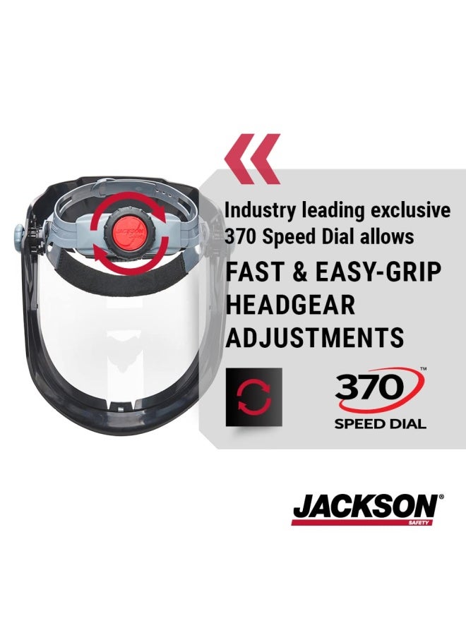 Jackson Safety درع وجه جاكسون سيفتي خفيف الوزن ماكسفيو بريميوم مع رأس قابل للتعديل لون شفاف غير مطلي أسود 14200 قم بإزالة الفيلم الواقي قبل الاستخدام - Image 3