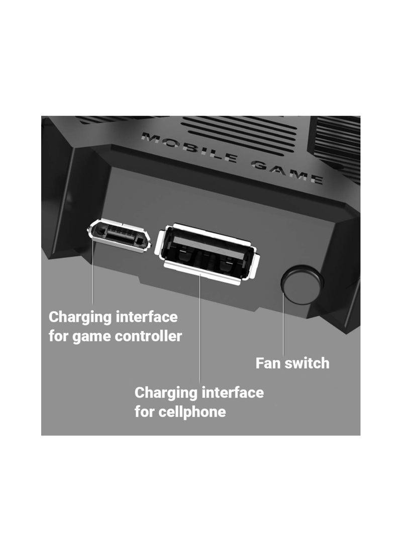 SYOSI - Mobile Game Controller, with Phone Cooling Fan 1200mAh Phone Gaming Grip, Universal Phone Triggers, Gamepad Joystick 4 Triggers L1R1 for Smartphone Android iOS Width from 67 to 90 MM(1 Pack) - Image 1
