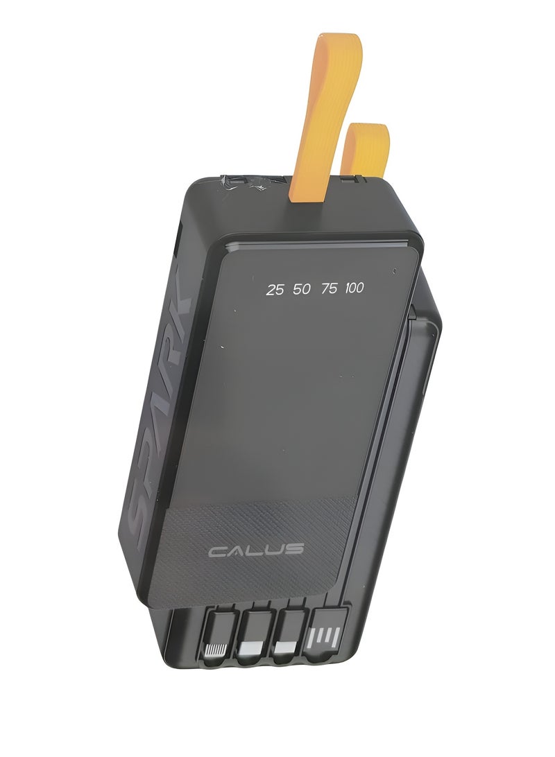 CALUS 31500mAh Power Bank with 22.5W Charging Power, 4 Built-in Cables and Digital Display and Hanging Lanyard - Image 1