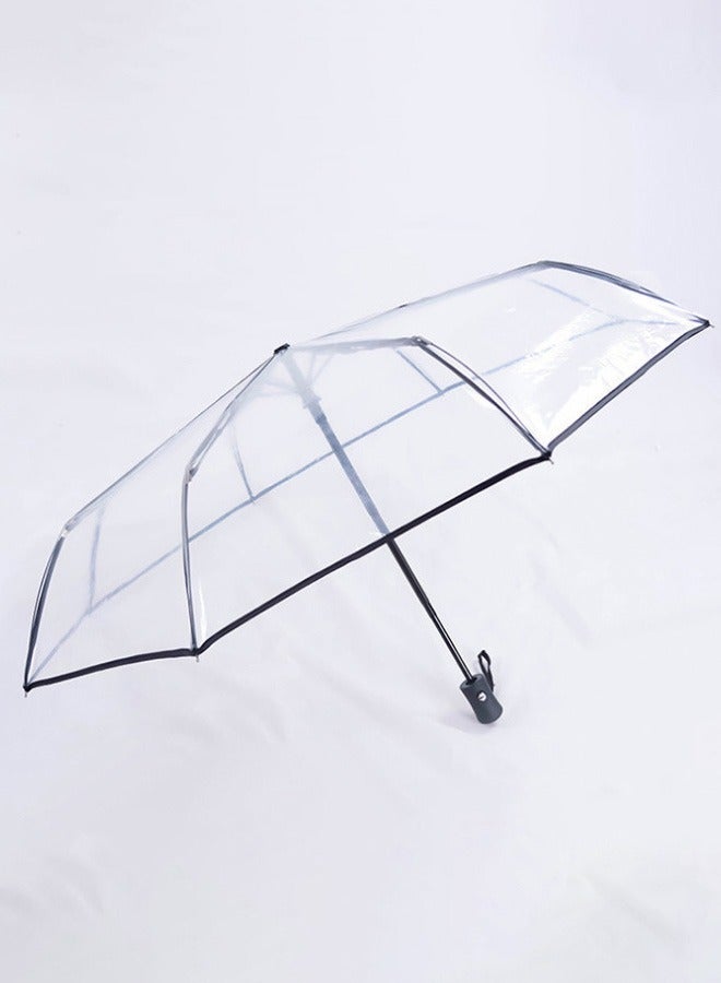 Joychic Automatic Open and Close Transparent Travel Dome Umbrella for Women Girls Kids Rainy Windy Weather Black - Image 1