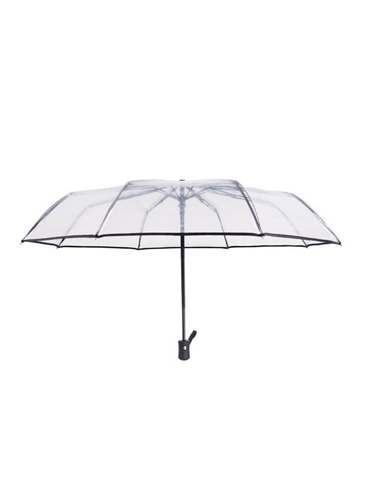 Joychic Automatic Open and Close Transparent Travel Dome Umbrella for Women Girls Kids Rainy Windy Weather Black - Image 2