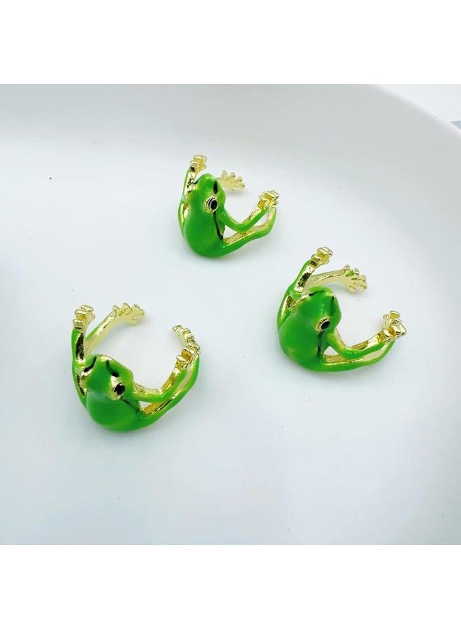 Decixde Tree Frog Ring Adjustable Tree Frog Ring Creative Frog Ring Open Frog Shaped Delicate Frog Ring Vintage Punk Animal Jewelry Gift (Green) - Image 4