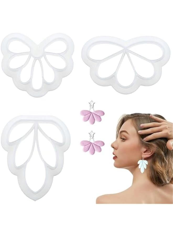 Set of 3 Flower-Shaped Polymer Clay Cutters for Vintage Floral Earrings Making  - Image 1