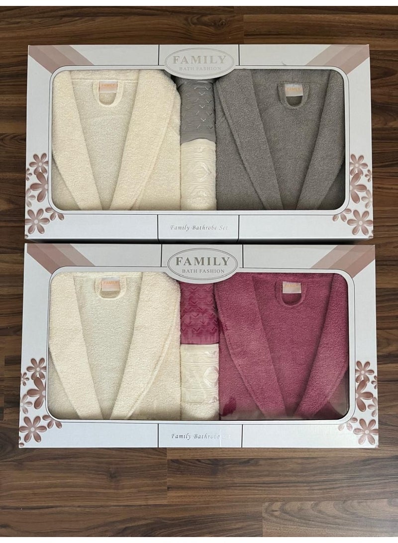 Modern 10-piece Turkish cotton bathrobe set: A luxurious experience of comfort and elegance in high-quality cotton.  Material: High-quality cotton - Image 1