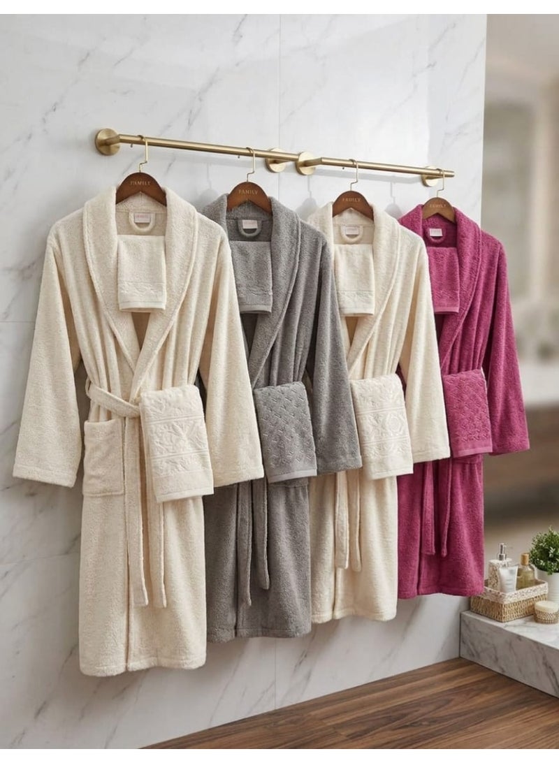 Modern 10-piece Turkish cotton bathrobe set: A luxurious experience of comfort and elegance in high-quality cotton.  Material: High-quality cotton - Image 2