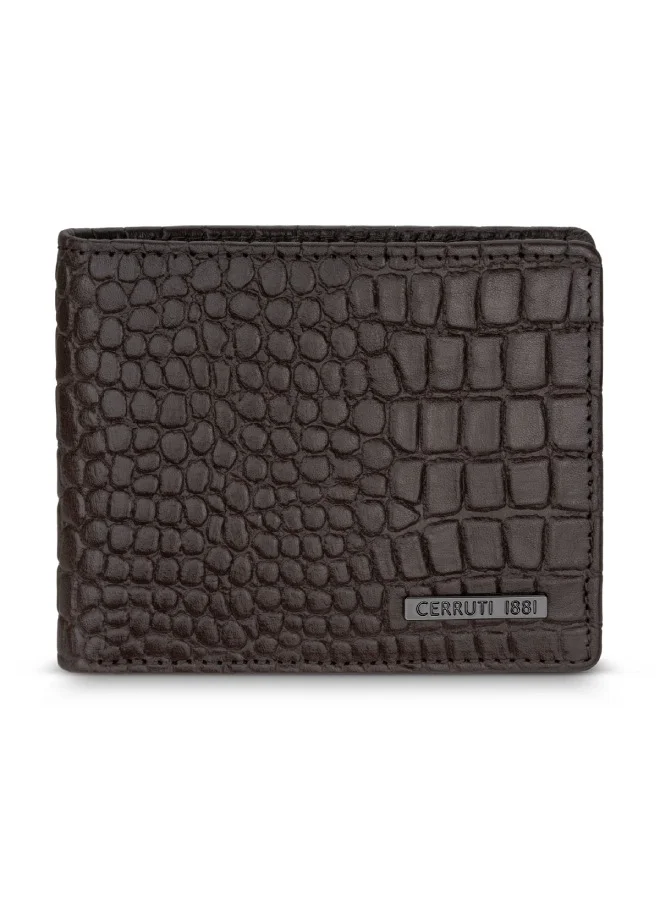 CERRUTI 1881 Brown Bi-Fold Leather Wallet for Men