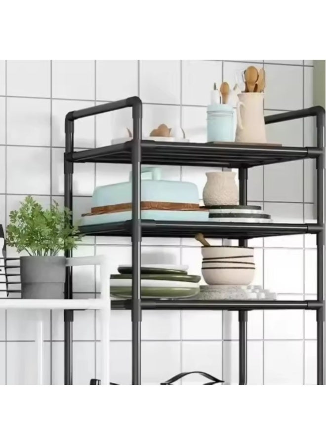 لينجوي رف تخزين للمطبخ مكون من 6 طبقات وحامل فرن ميكروويف وأرفف تخزين معدنية قابلة للتعديل ورف متعدد الاستخدامات - Image 5