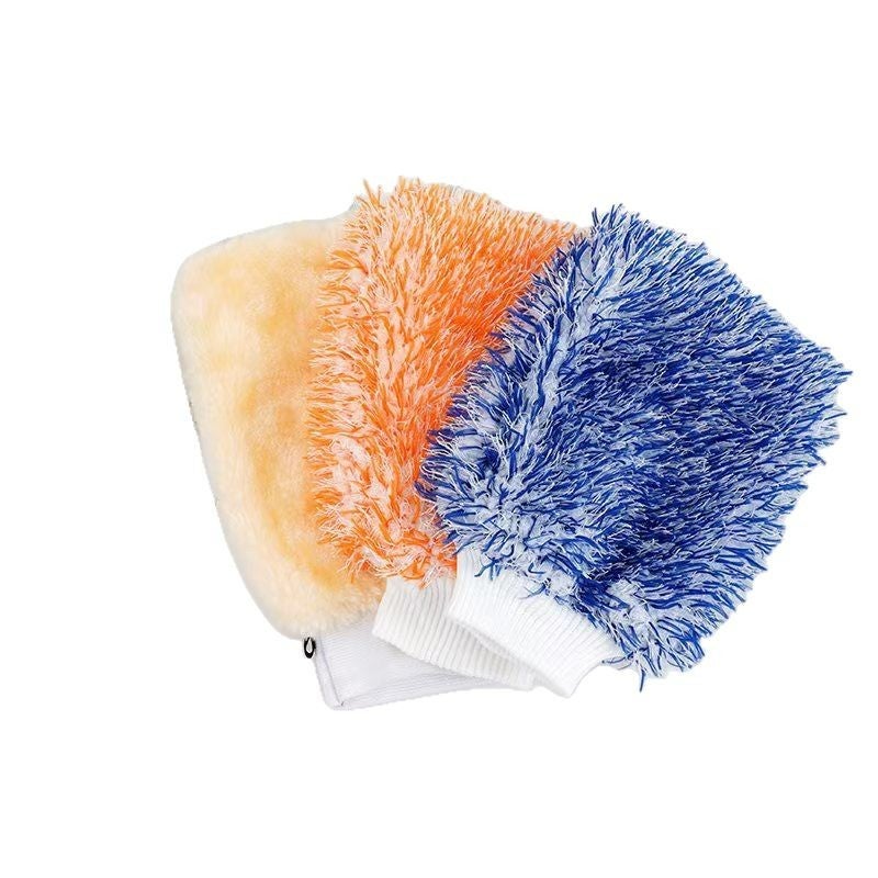 Double-Sided Color Magic Velvet Fiber Car Wash Gloves Strong Water Absorption Is Not Easy To Shed Hair Car Cleaning Gloves - Image 4