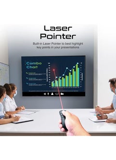 PROMATE Wireless Presenter Compact 2 In 1 Type C And Usb Ppt Presenter Laptop Clicker With 50M Range Laser Pointer 2.4Ghz Rf Transmission 10M Range And Functional Buttons For Macbook Pro Propointer  - Image 5