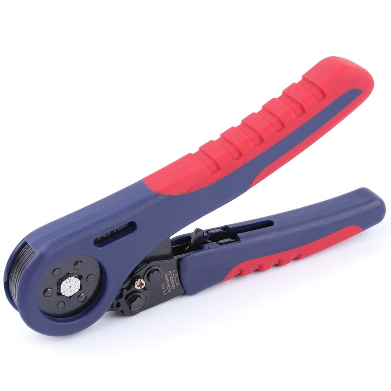 Flytuo Upgraded Hexagonal Ferrule Crimping Tool New HSC8 66A Selfadjusting Ratchet Wire Crimper Plier for Wire Terminals Cables Endsleeves AWG2810