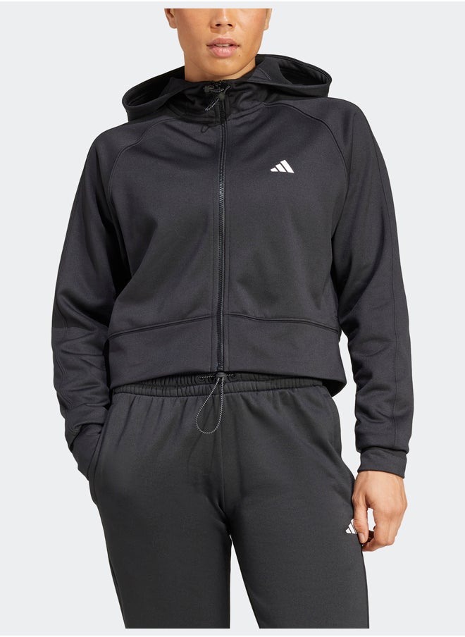 Adidas - Aeroready Game And Go Full-Zip Hooded Fleece Jacket - Image 1