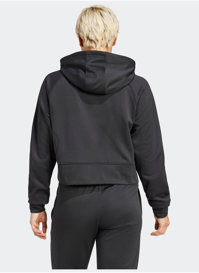 Adidas - Aeroready Game And Go Full-Zip Hooded Fleece Jacket - Image 1