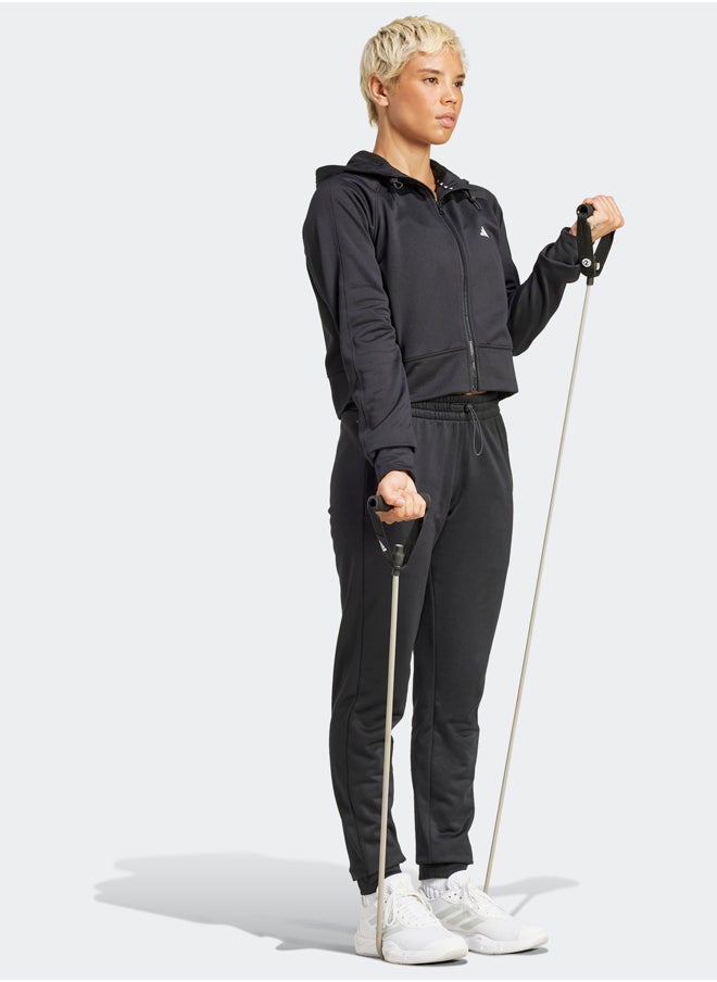 Adidas - Aeroready Game And Go Full-Zip Hooded Fleece Jacket - Image 1