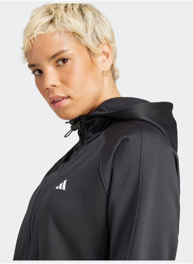 Adidas - Aeroready Game And Go Full-Zip Hooded Fleece Jacket - Image 1