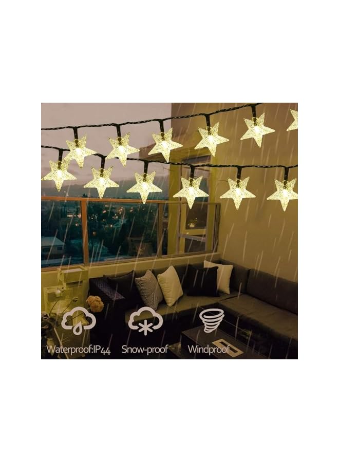 The Bros Solar String Lights Outdoor, Solar Powered Star String Lights, 40ft 100LED 8 Modes Waterproof Christmas String Lights for Gardens Patio Landscape Xmas Tree Decorations(Warm White)  - Image 3