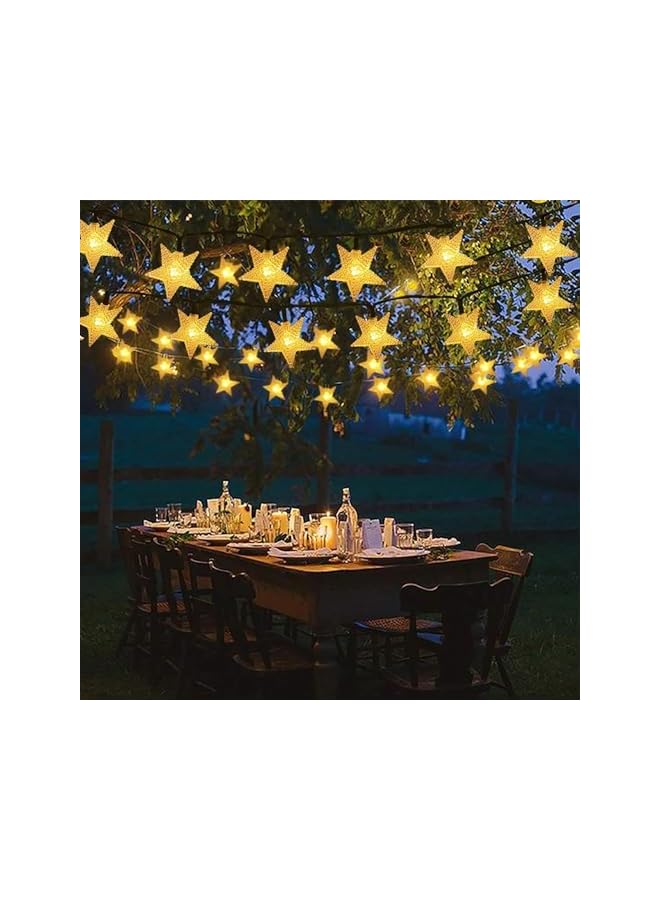 The Bros Solar String Lights Outdoor, Solar Powered Star String Lights, 40ft 100LED 8 Modes Waterproof Christmas String Lights for Gardens Patio Landscape Xmas Tree Decorations(Warm White)  - Image 5