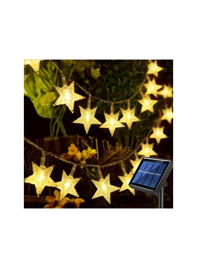 The Bros Solar String Lights Outdoor, Solar Powered Star String Lights, 40ft 100LED 8 Modes Waterproof Christmas String Lights for Gardens Patio Landscape Xmas Tree Decorations(Warm White)  - Image 2