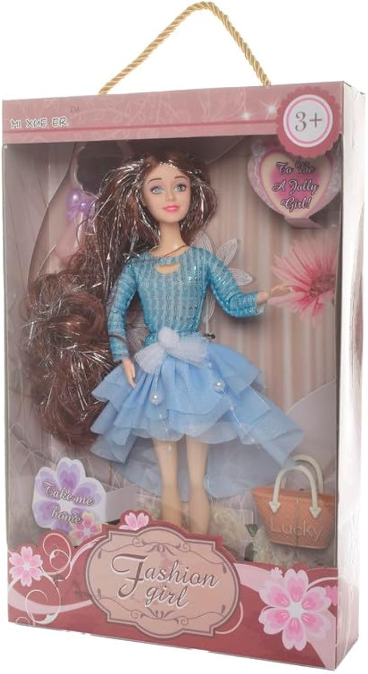 باربي لعبة دمية مي شيوي إي آر فاشون جيرل للأطفال مع فستان أزرق