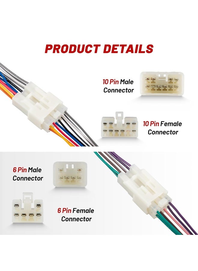 RED WOLF Stereo Harness for 1992-2019 Toyota, 2010-2019 Subaru Aftermarket Radio Wire Harness Female + Male Plug Connector Without JBL System Add Subwoofer Amplifier - Image 4