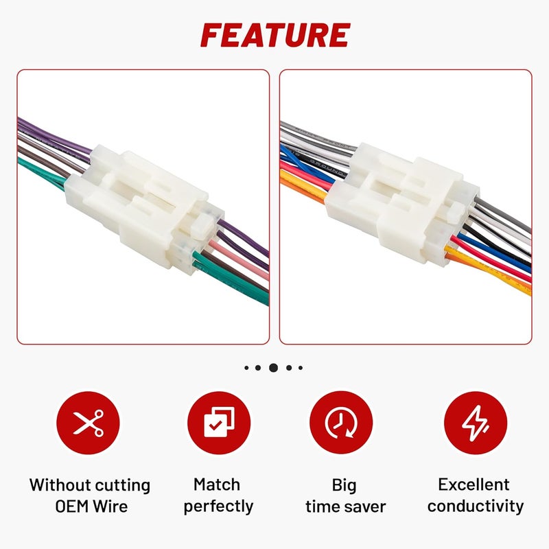 RED WOLF Stereo Harness for 1992-2019 Toyota, 2010-2019 Subaru Aftermarket Radio Wire Harness Female + Male Plug Connector Without JBL System Add Subwoofer Amplifier - Image 3