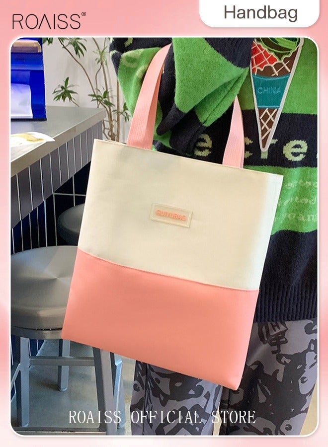 roaiss 4-Piece Set School Pink Backpack Set Large Capacity Backpack Preppy Shoulder Totes Simple Ins Style for  Primary School Student Junior High School  College Student Backpack - Image 4