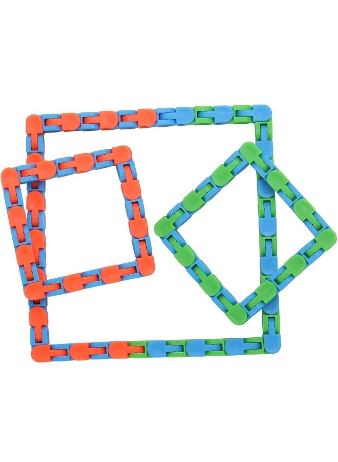 Yeetec 6 Pack 24 Links Wacky Tracks Snap and Click Fidget Toys, Finger Sensory Toys, Snake Puzzles for Stress Relief, Party Bag Fillers, Party Favours, Random Color - Image 5