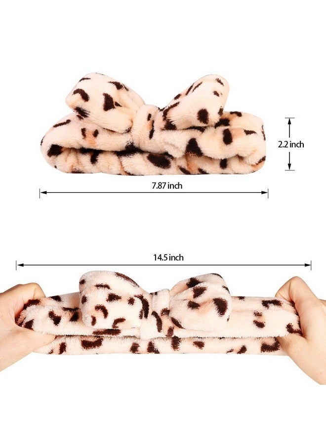 Hishexin 8 Pack Spa Bow Headbands Coral Fleece Makeup Cosmetic Headband For Washing Face Shower Terry Cloth Hair Band For Women Facial - Image 3