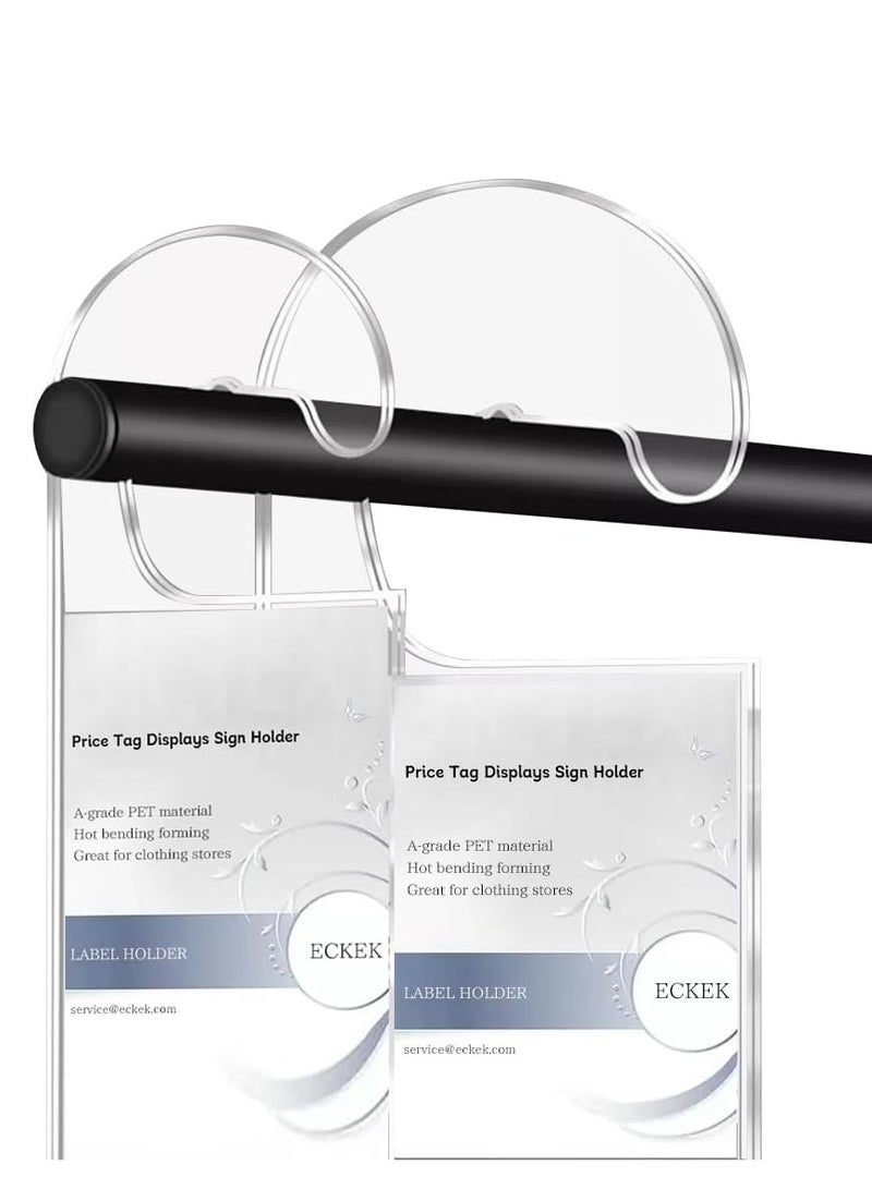 Eckek 2 Pack Label Holder Price Tag Displays Sign Holder Data Card Holder Ads Display Stand for Retail Store Clothing Price Tag - Image 1