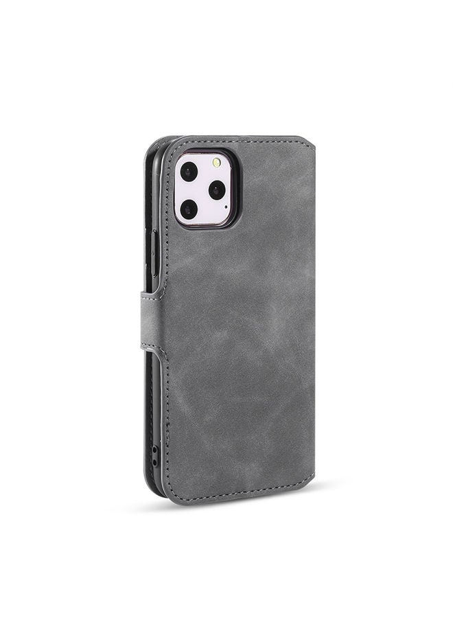 NIBEMINENT Protective Flip Case Cover With Card Slot For Apple iPhone 11 Pro Max Grey  - Image 2