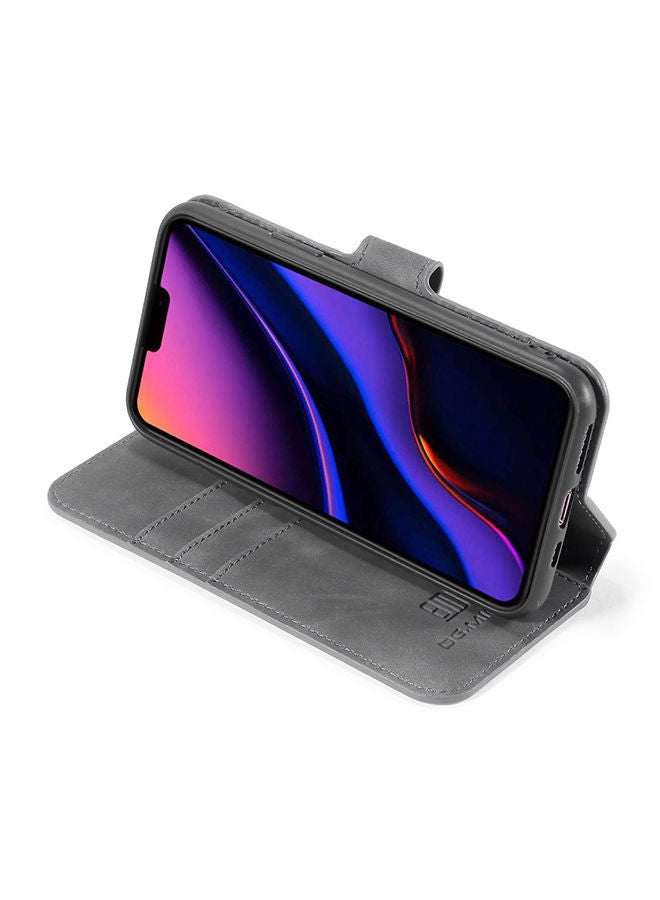 NIBEMINENT Protective Flip Case Cover With Card Slot For Apple iPhone 11 Pro Max Grey  - Image 4