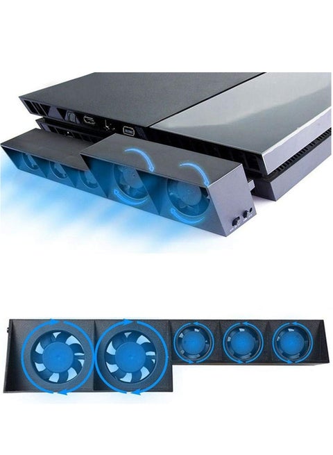 USB Cooling Fan 5 Cooler External Turbo Temperature Control Compatible with Sony Playstation 4 PS4 Gaming Console