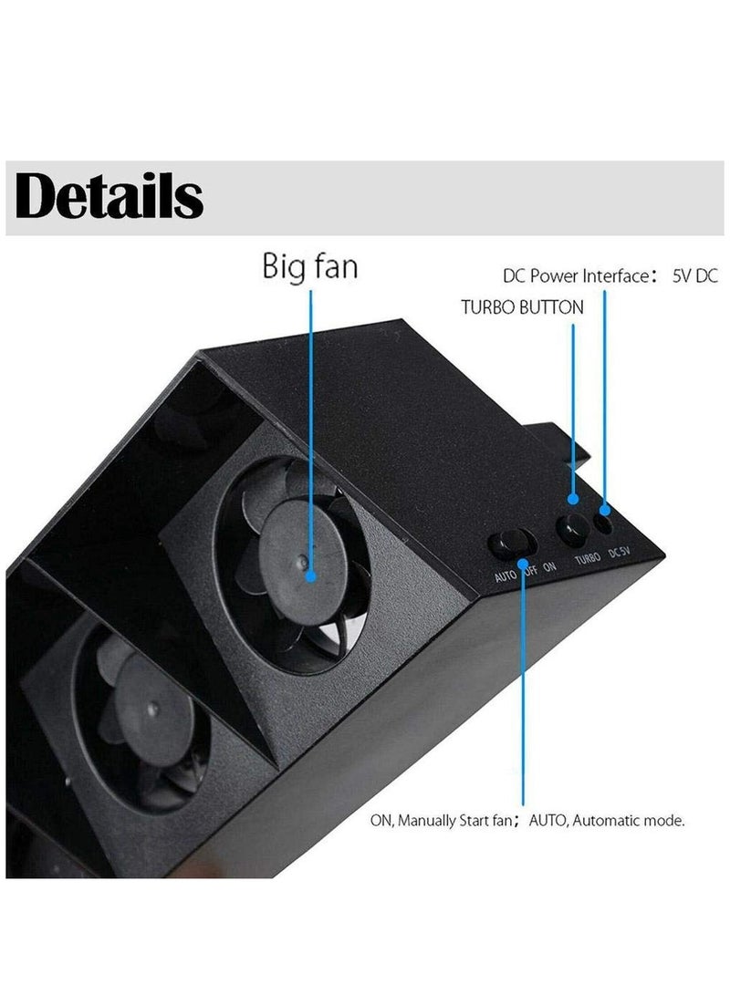 USB Cooling Fan 5 Cooler External Turbo Temperature Control Compatible with Sony Playstation 4 PS4 Gaming Console  - Image 3